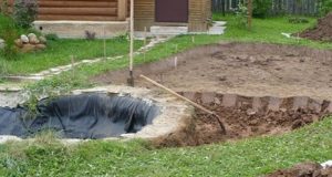 фото строительство бетонного пруда